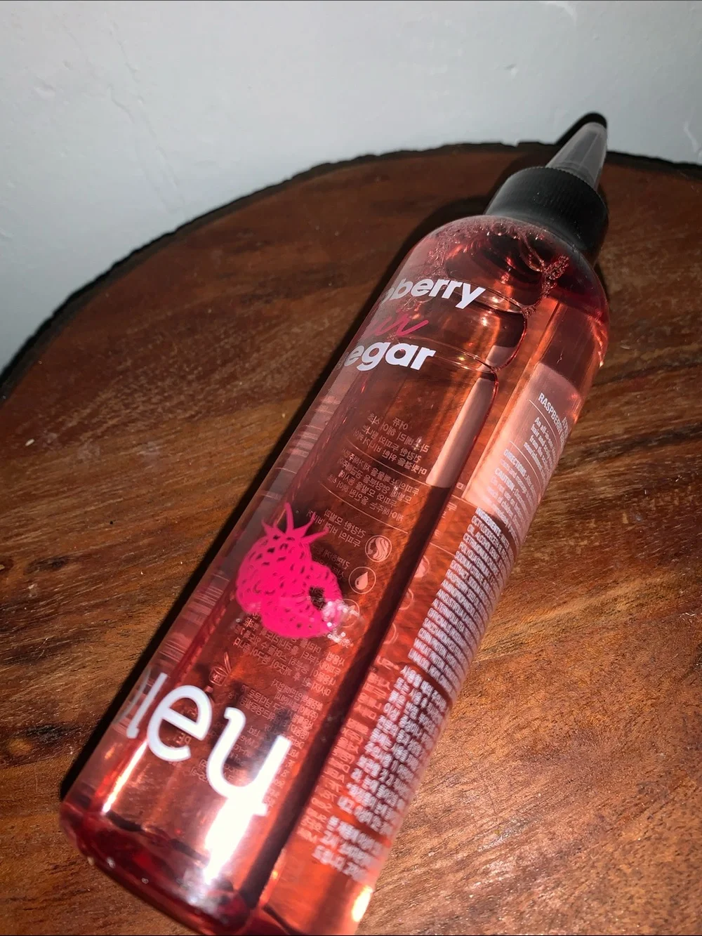 Raspberry Hair Vinegar - Pink Clear Bottle